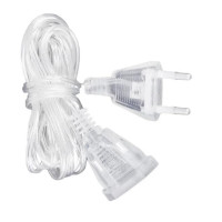 Подовжувач для новорічних гірлянд LED 220V прозорий універсальний, силіконовий шнур живлення з конектором,  для світлодіодних штор, дощу, бахроми, декору фасадів та вікон